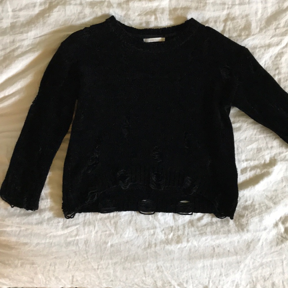 ASOS black knit distressed sweater